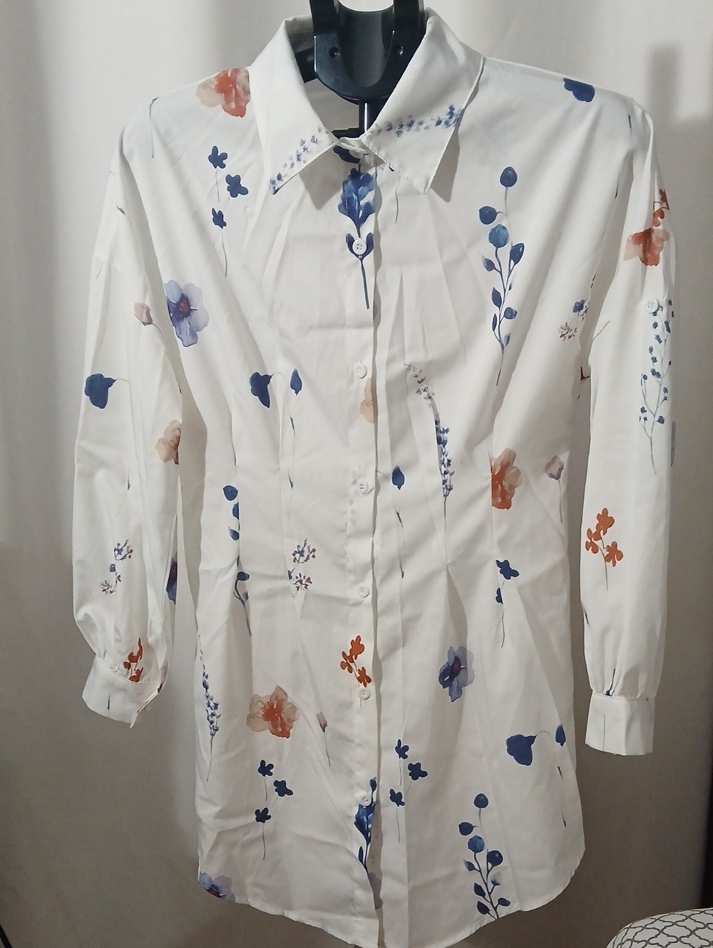 White Floral Button-Down Shirt for Women - Casual Elegance